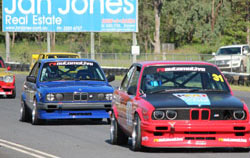 Red and Blue E30's at Hillclimb