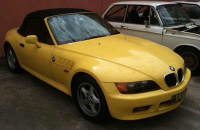 Yellow BMW Z3 at RX Automotive Workshop