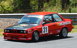 Pierz Harrex driving Red BMW E30 Track Car